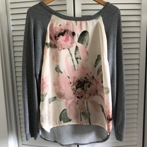 Anthropology floral sweatshirt